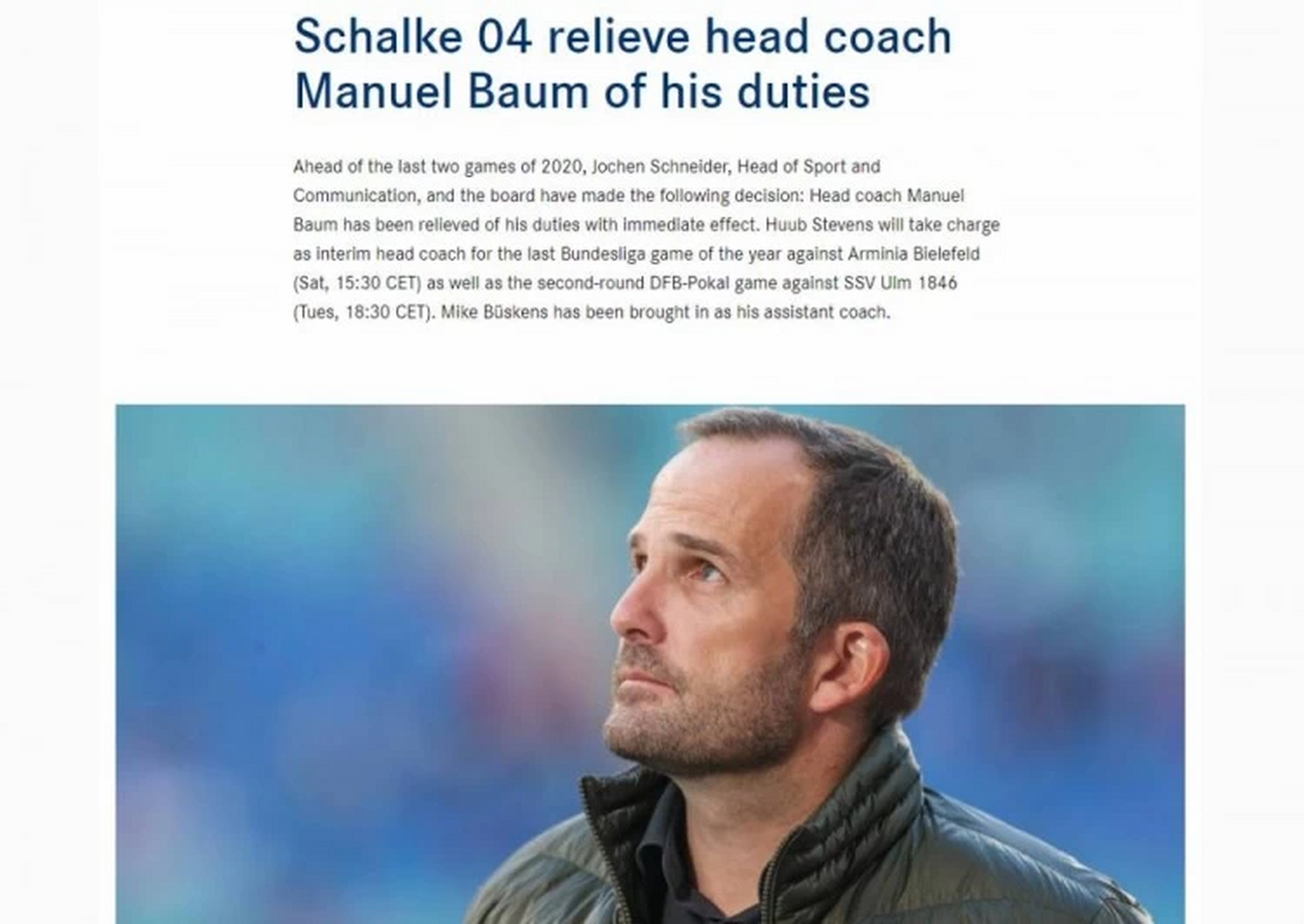 沙尔克主帅遭到批评,球队成绩下滑 沙尔克主帅遭到批评,球队成绩下滑